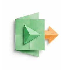 Act - origami play and forward arrows representing actions running inside your tools