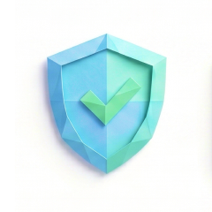 Governed - origami shield with checkmark representing guardrails and approvals