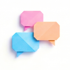 Multi-channel - origami speech bubbles representing multiple messaging channels