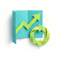 Observe and iterate - origami chart with upward arrow and refresh loop