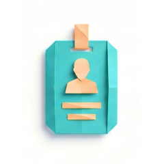 Role-based - origami ID badge representing a defined job role