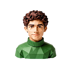 RevOps AI employee - origami portrait in green