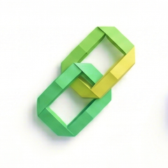 Tool-connected - origami interlocking chain links representing connected tools