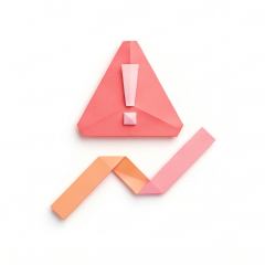 Drift detection - origami warning triangle representing anomaly alerts