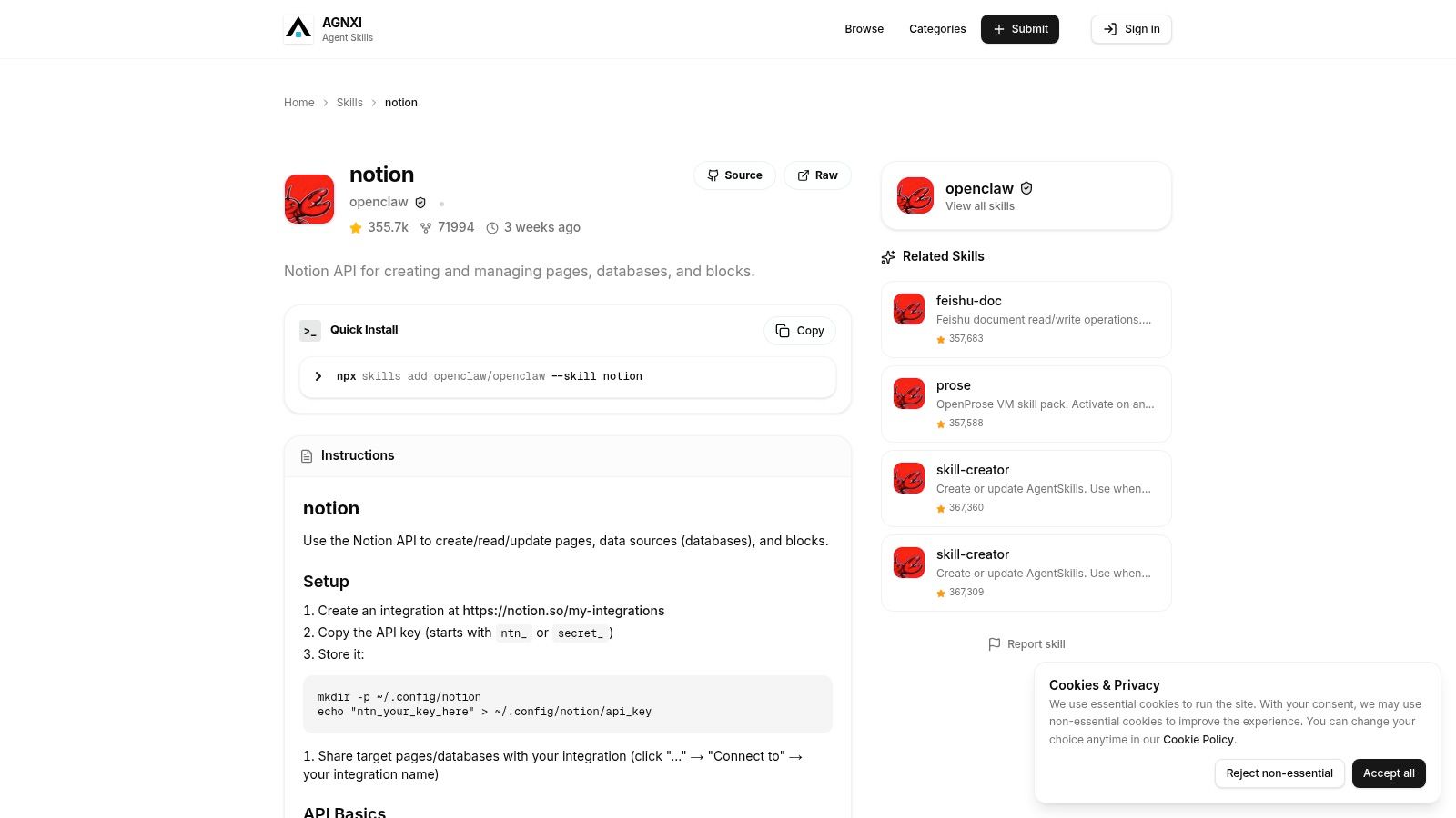 Notion Skill (openclaw-notion-skill)