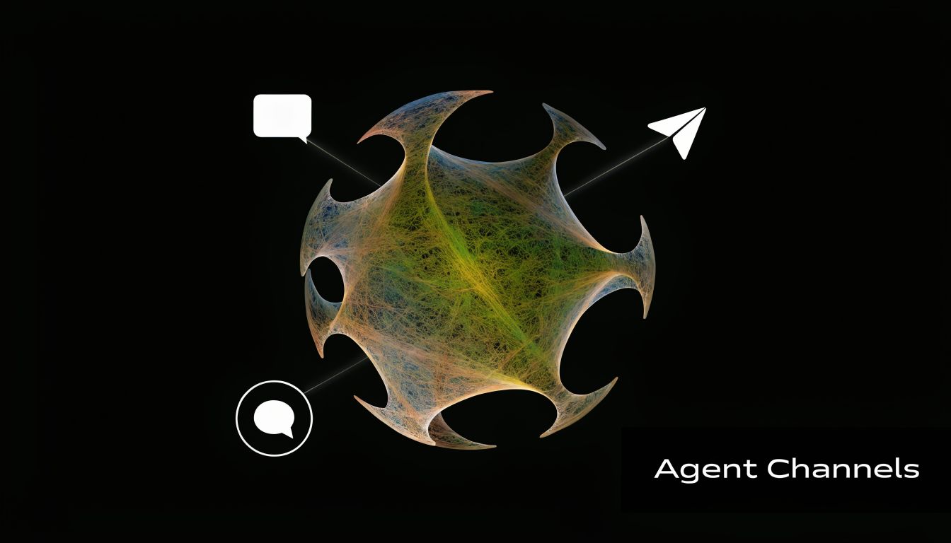 A digital graphic of a complex, fiber-like spherical structure surrounded by social media and messaging icons.