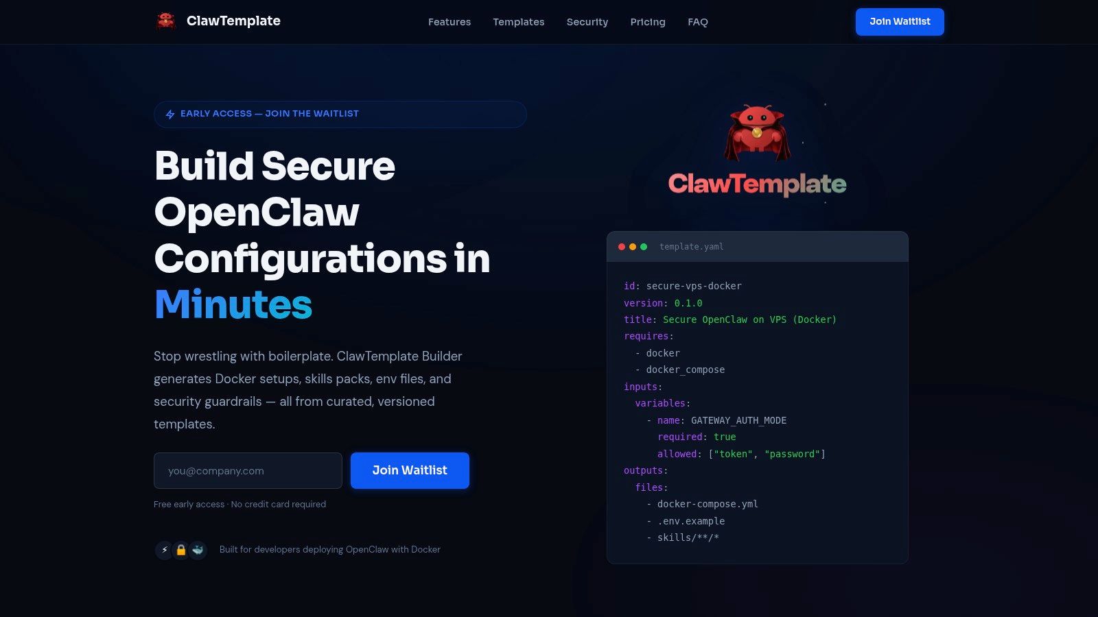 ClawTemplate, Templates for Skills, Workspaces, and Hooks