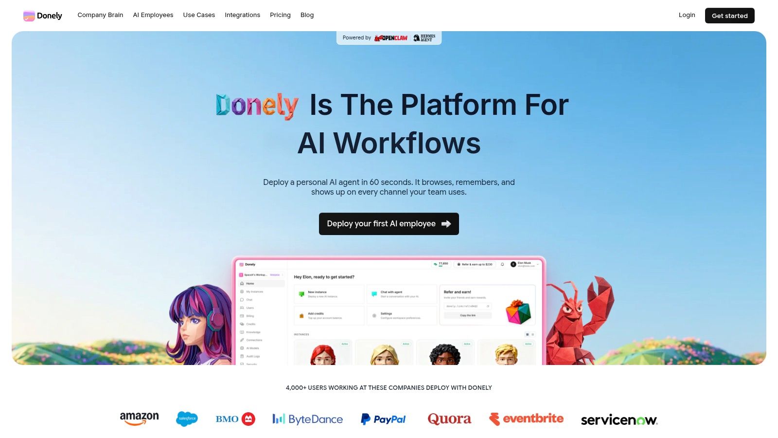 Screenshot from https://donely.ai