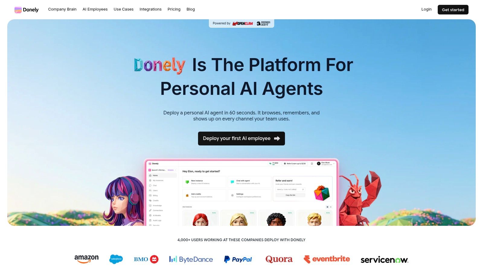 Screenshot from https://donely.ai