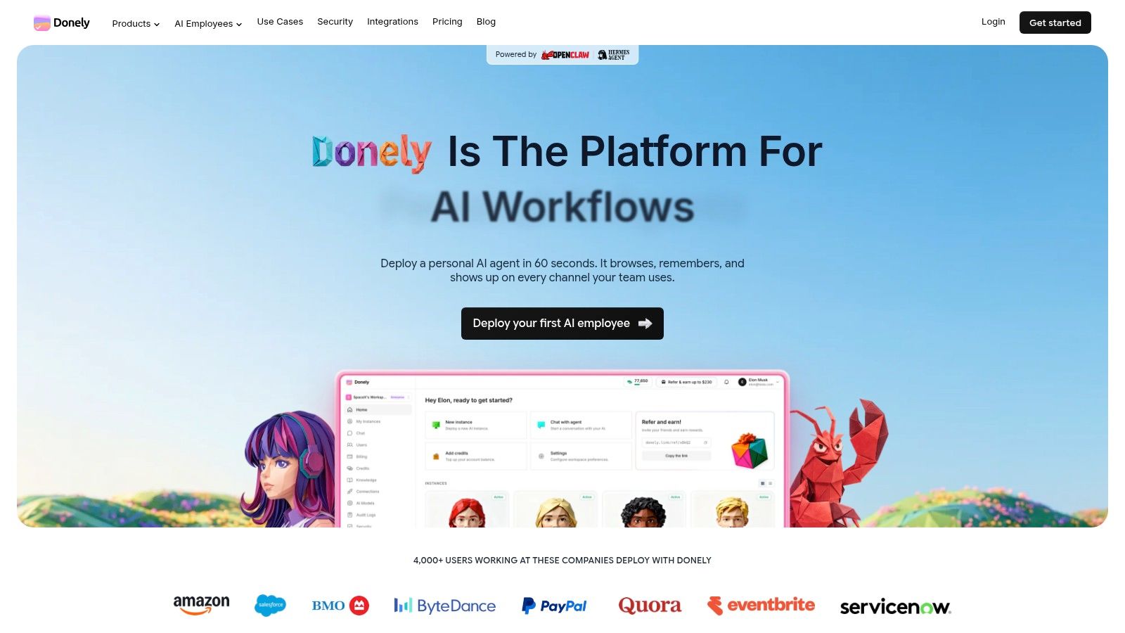 Screenshot from https://donely.ai