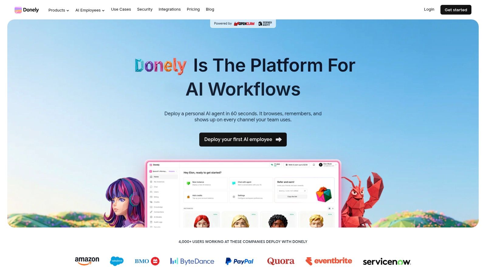 Screenshot from https://donely.ai