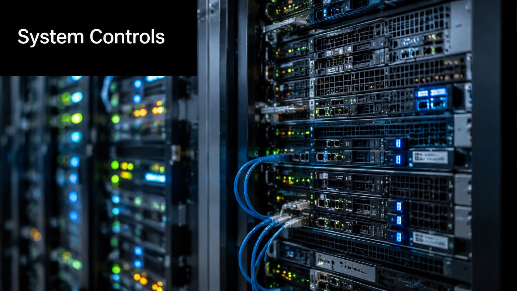 A close-up view of high-performance enterprise server rack hardware inside a professional data center facility.