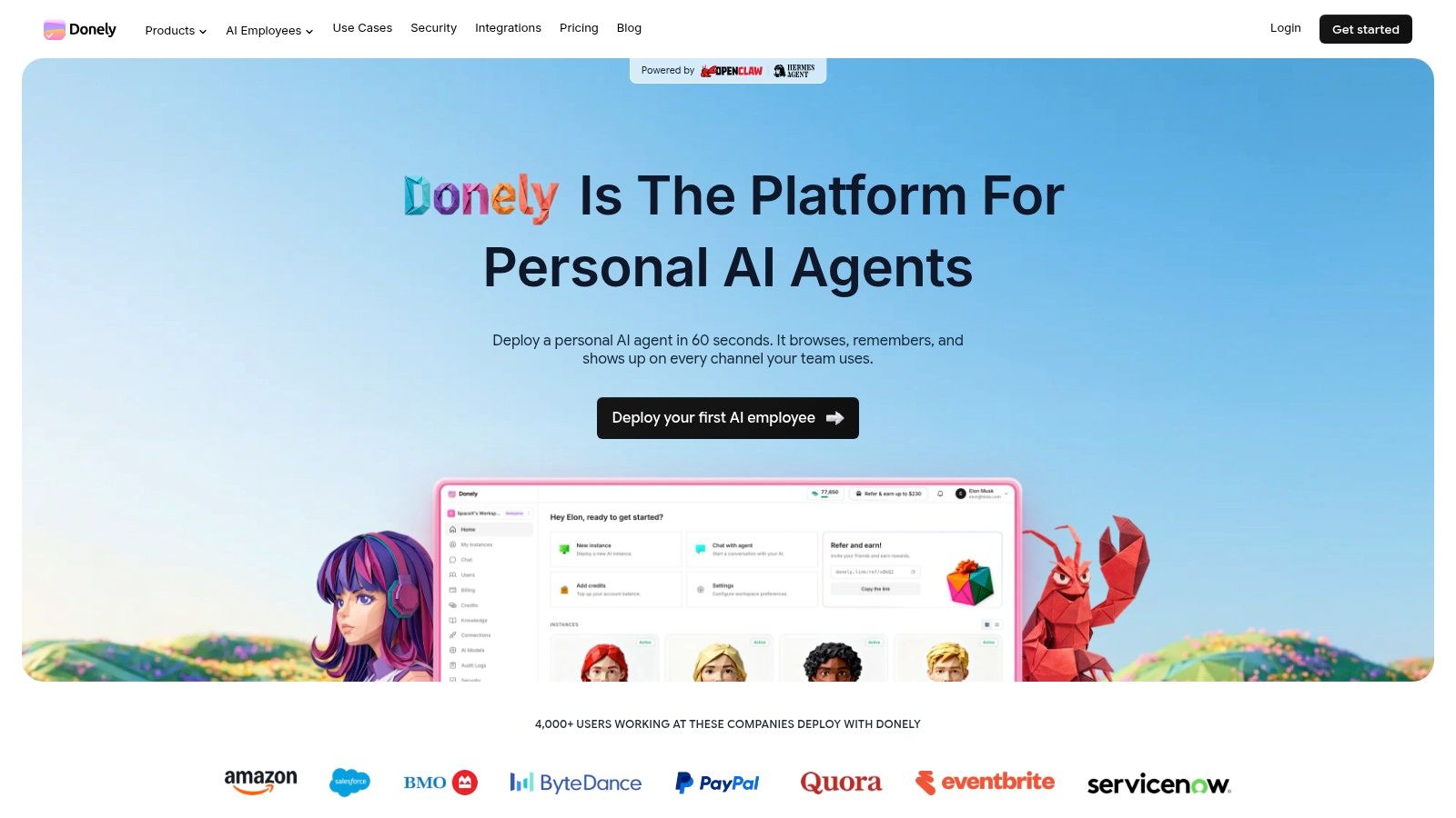 Screenshot from https://donely.ai